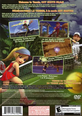 Hot Shots Tennis box cover back